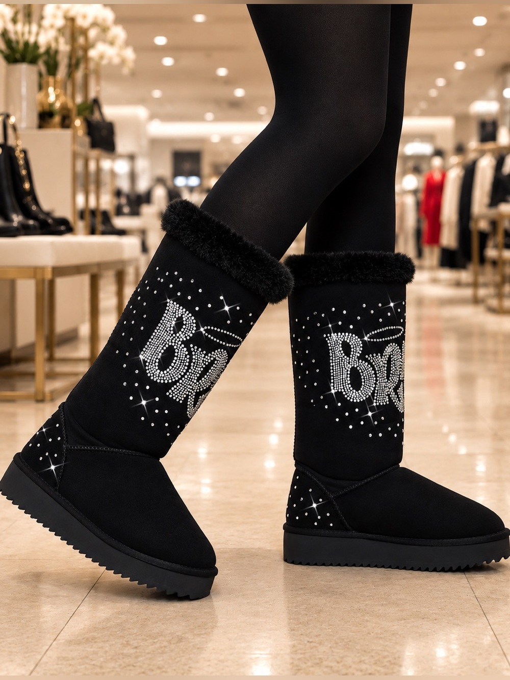 Dolls Kill x Bratz Time To Shine Rhinestone Knee High Boots Size 9 NWT